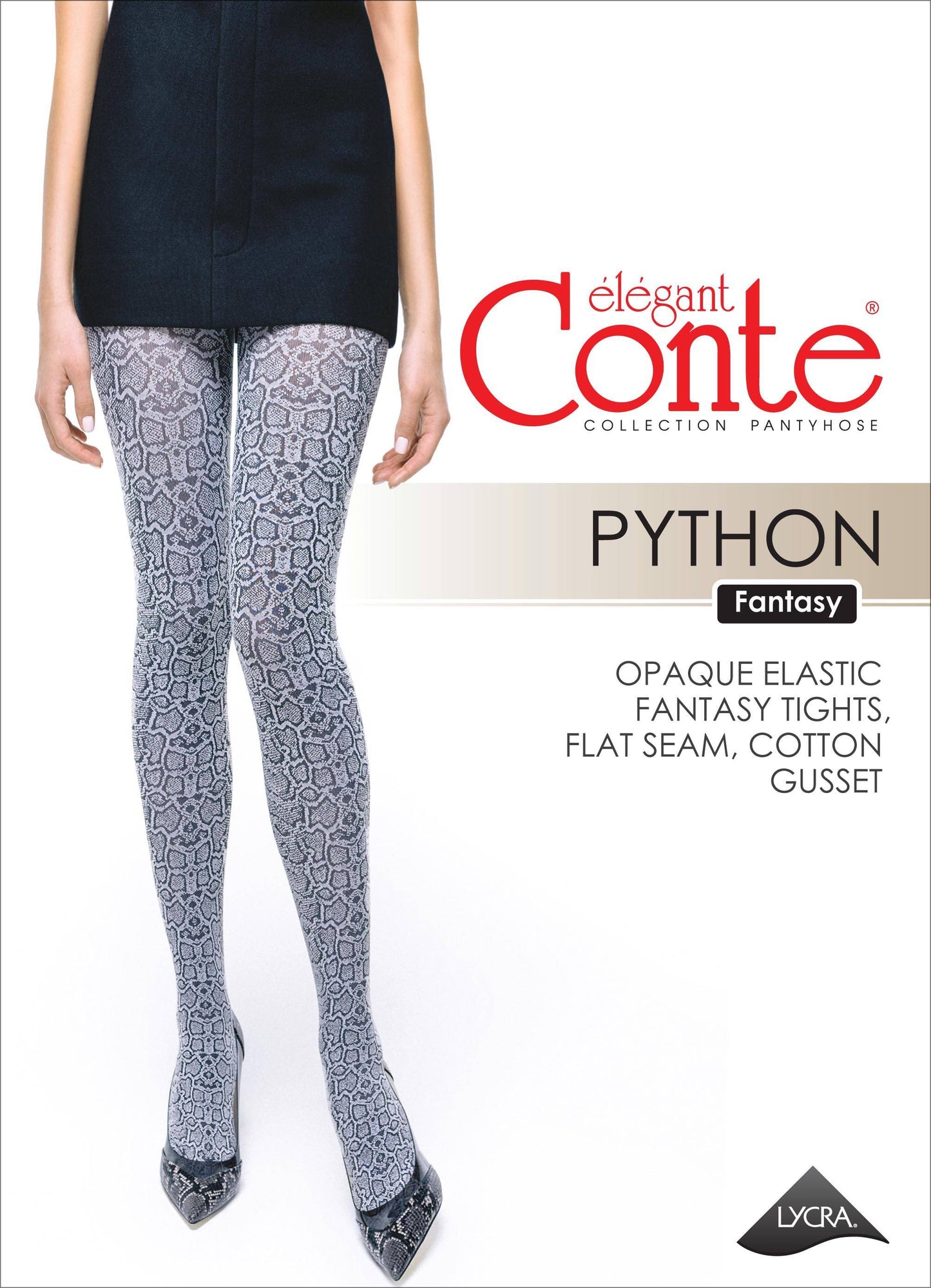 Blickdichte Damenstrumpfhose mit Schlangenmuster 50DEN -Python Fantasy - Luzy