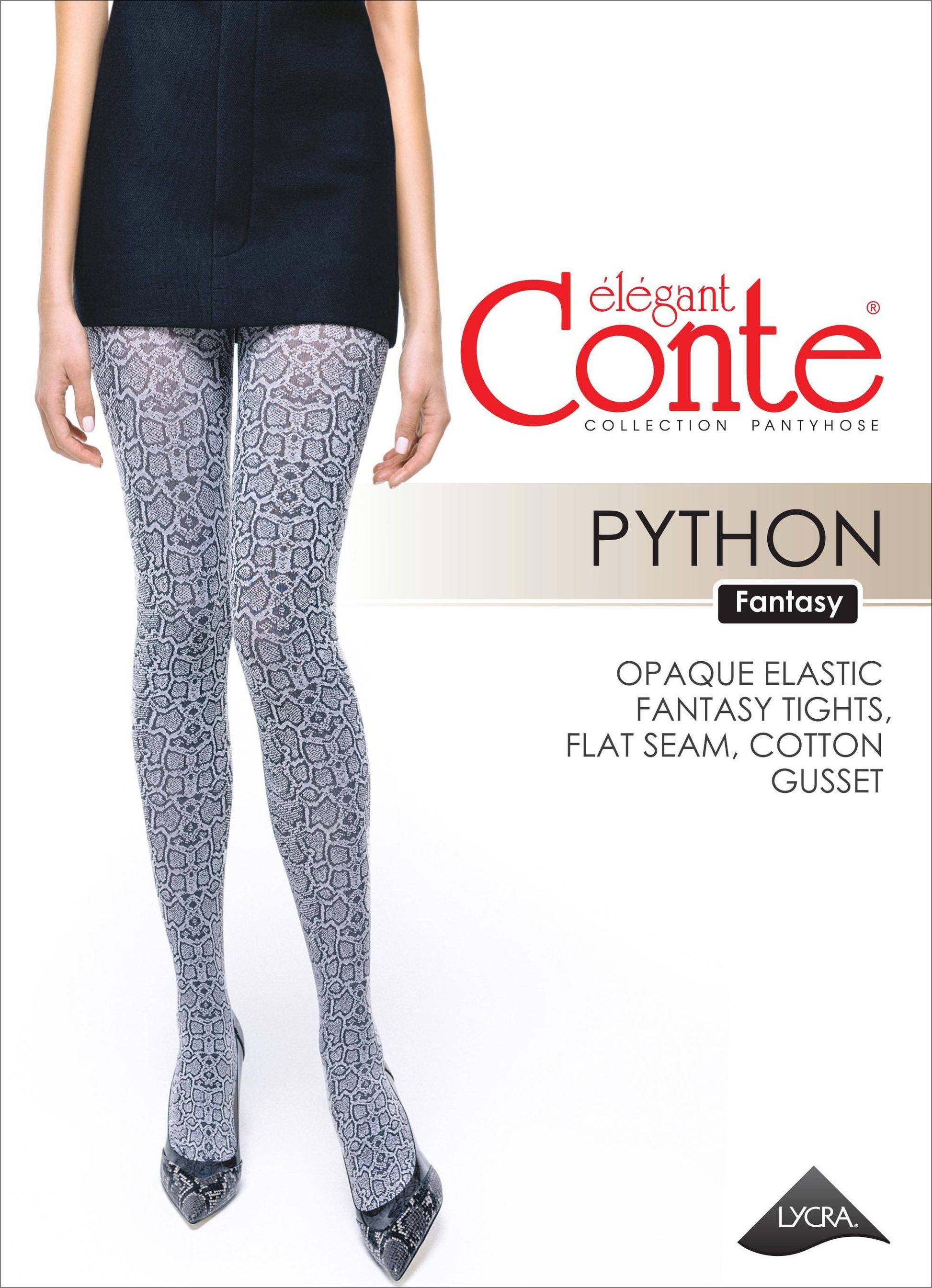 Blickdichte Damenstrumpfhose mit Schlangenmuster 50DEN -Python Fantasy - Luzy