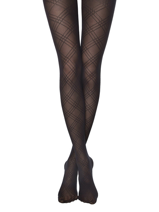 Blickdichte Strumpfhose mit Rautenmuster - ADELE - Luzy