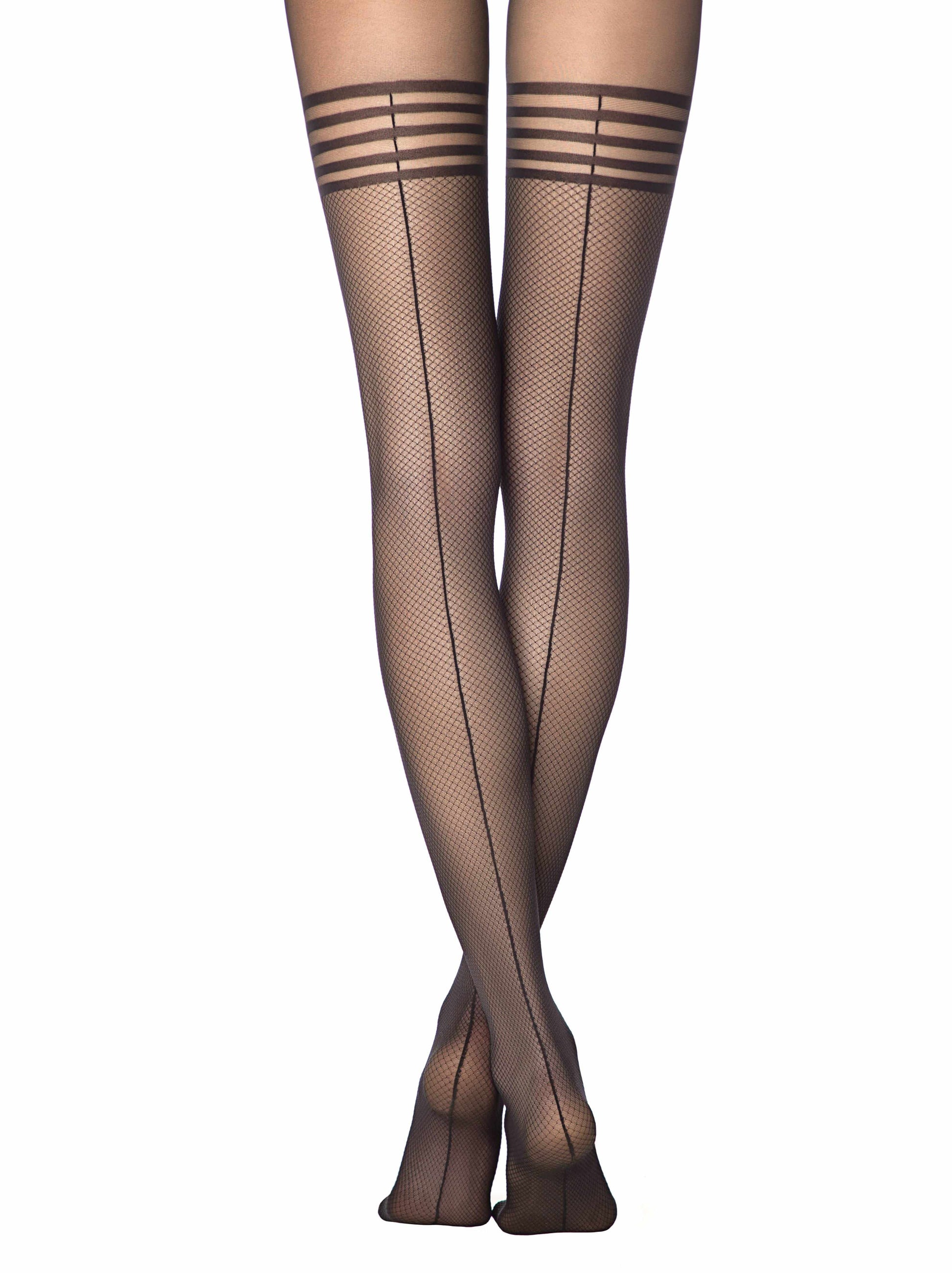 Dünne, elastische Strumpfhose mit Overknee Muster - IMPRESS - Luzy