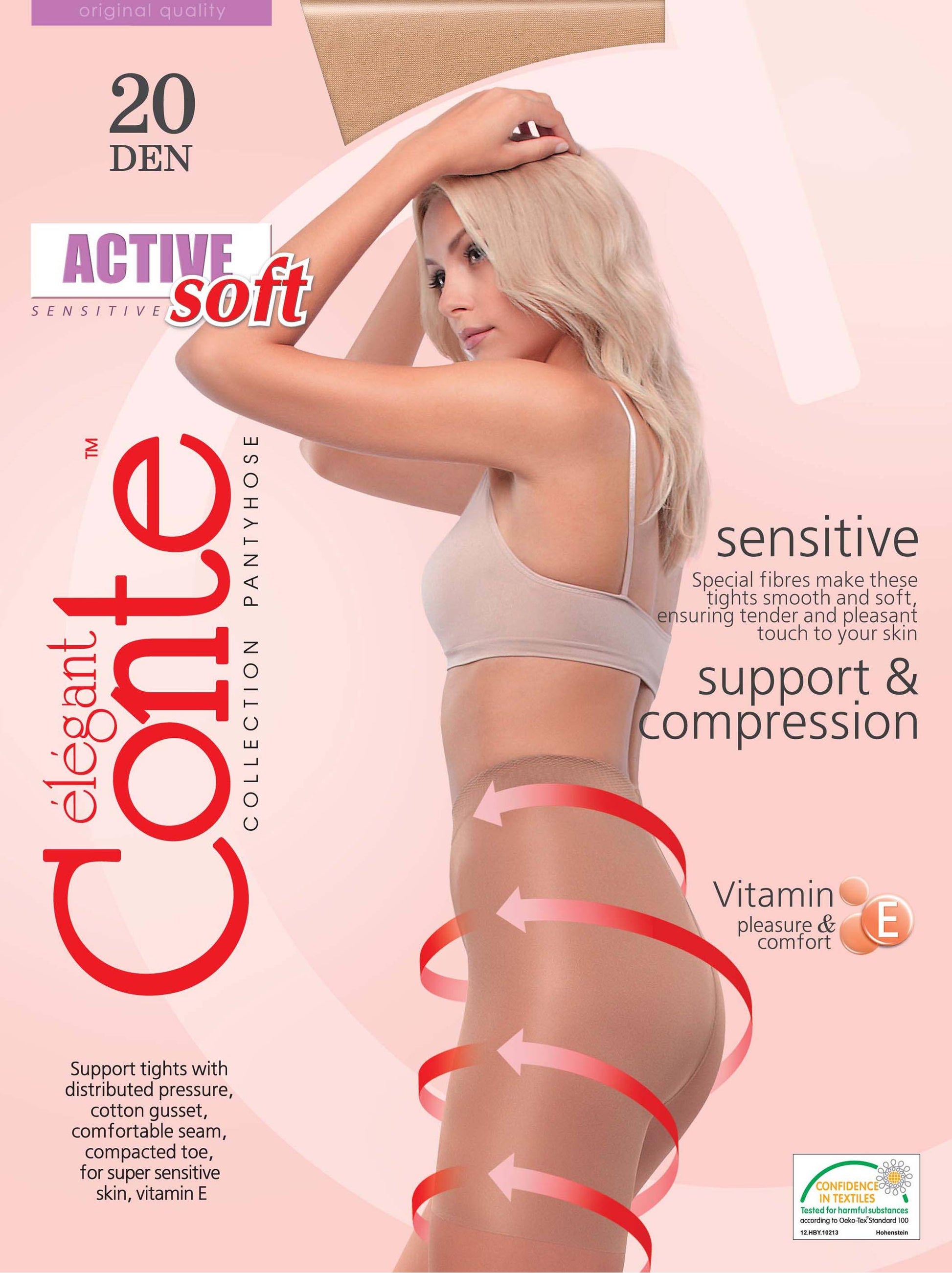 Stützstrumpfhosen Kompressionseffekt  -CONTE ACTIVE SOFT SENSITIVE - Luzy