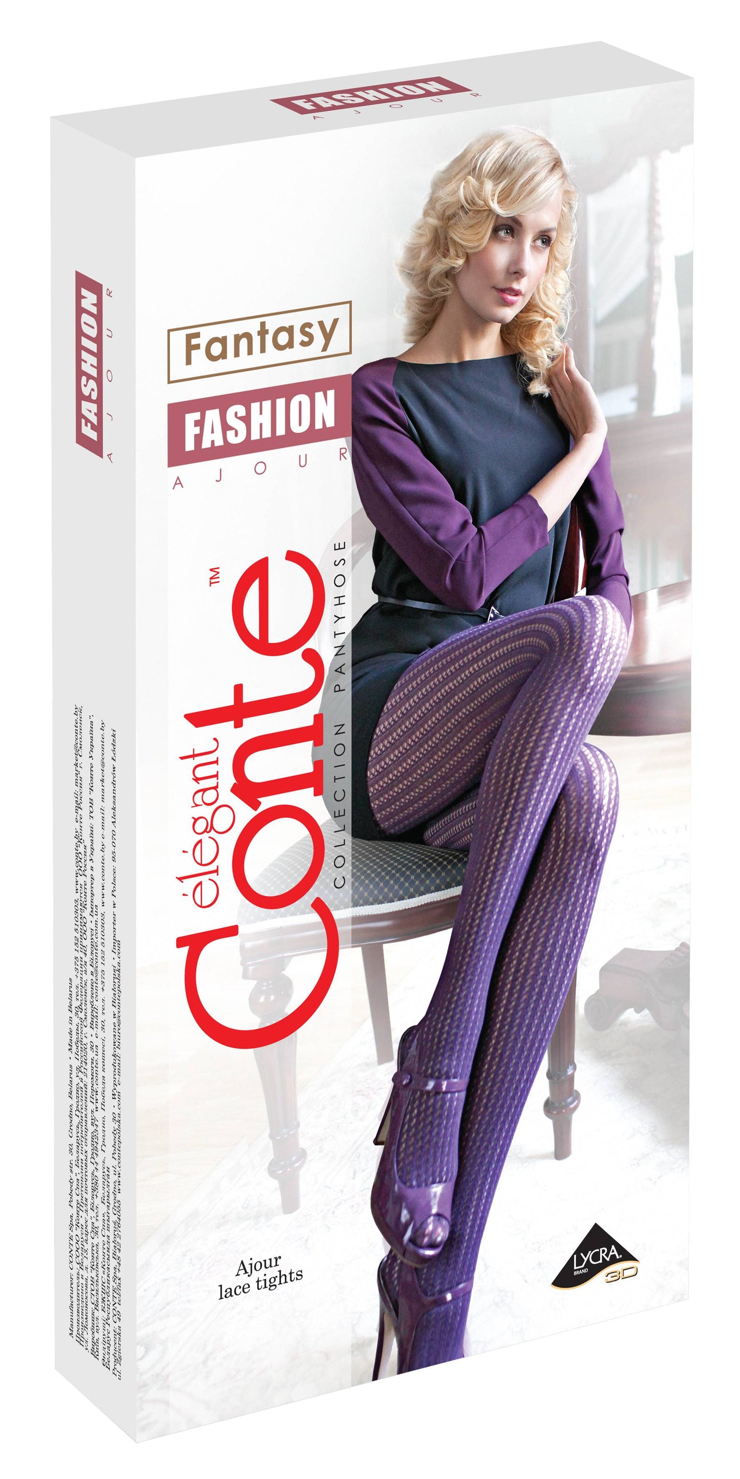Warme Spitzenstrumpfhose mit 3D-Effekt -Fashion Fantasy - Luzy